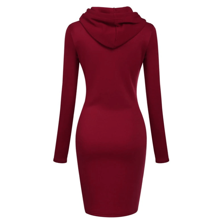 Schmales Pullover-Kapuzenkleid-Bella Webshop