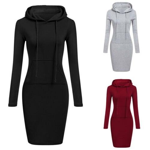 Schmales Pullover-Kapuzenkleid-Bella Webshop