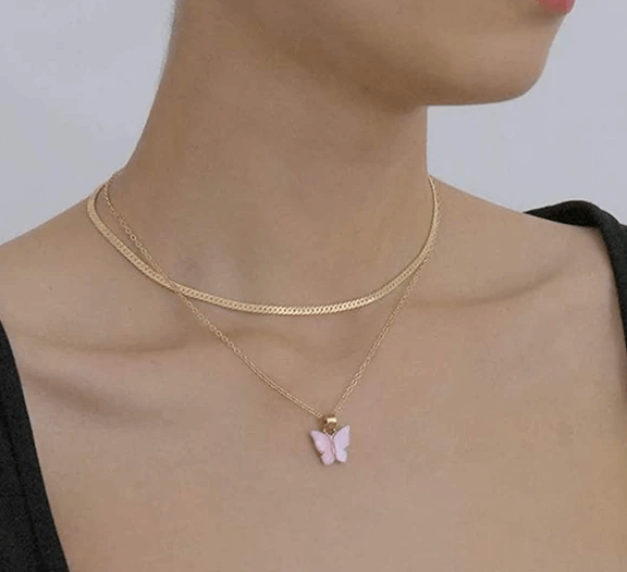 Schmetterling Gold Halskette-Bella Webshop