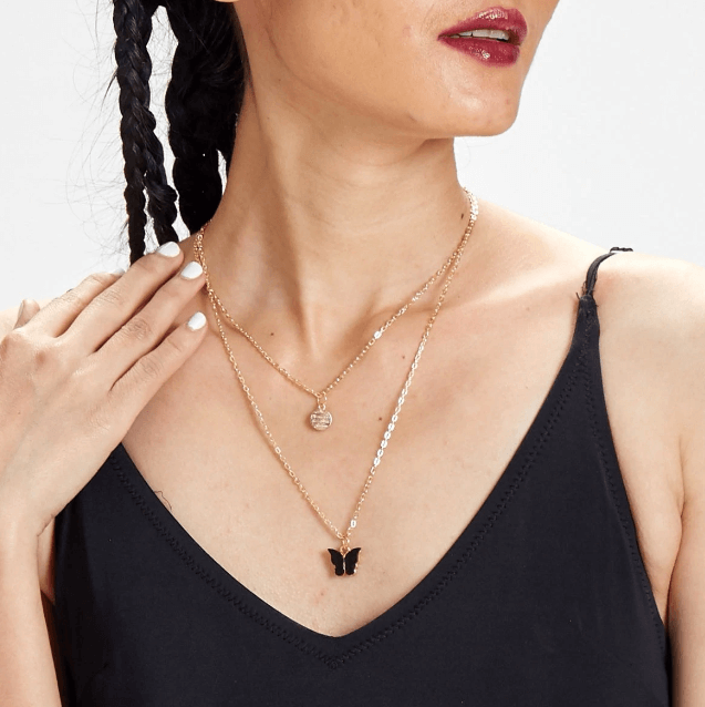 Schmetterling Gold Halskette-Bella Webshop