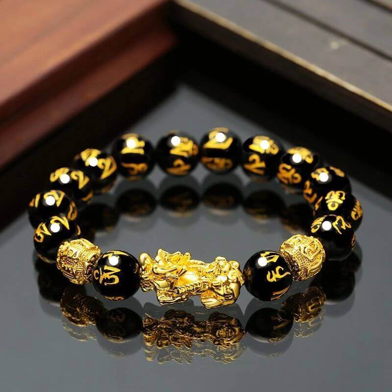 Schwarzer Obisidian Feng Shui-Armreif-Bella Webshop