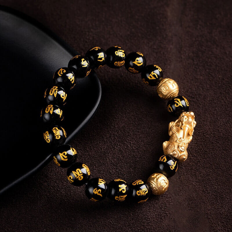 Schwarzer Obisidian Feng Shui-Armreif-Bella Webshop