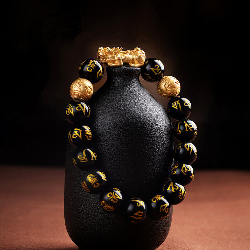 Schwarzer Obisidian Feng Shui-Armreif-Bella Webshop