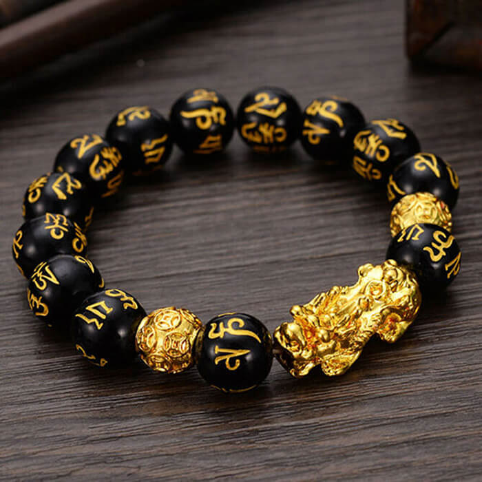 Schwarzer Obisidian Feng Shui-Armreif-Bella Webshop