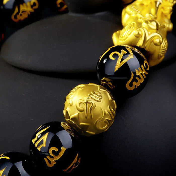 Schwarzer Obisidian Feng Shui-Armreif-Bella Webshop