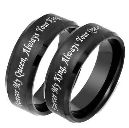 Schwarzes Paar Versprechensring-Bella Webshop