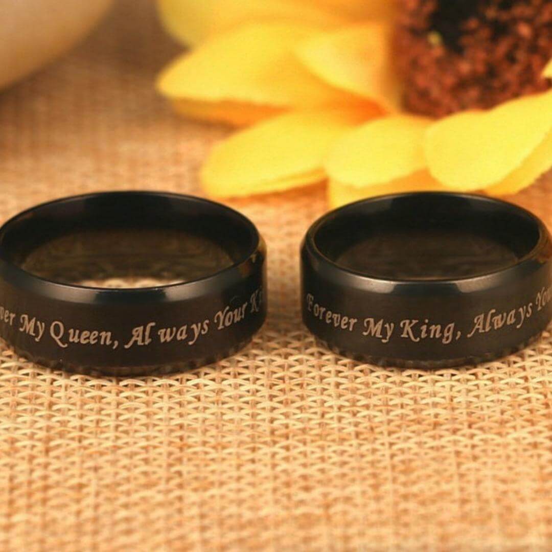 Schwarzes Paar Versprechensring-Bella Webshop