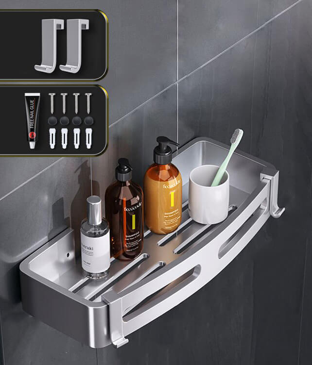 Silberner Duschwagenkorb-Bella Webshop
