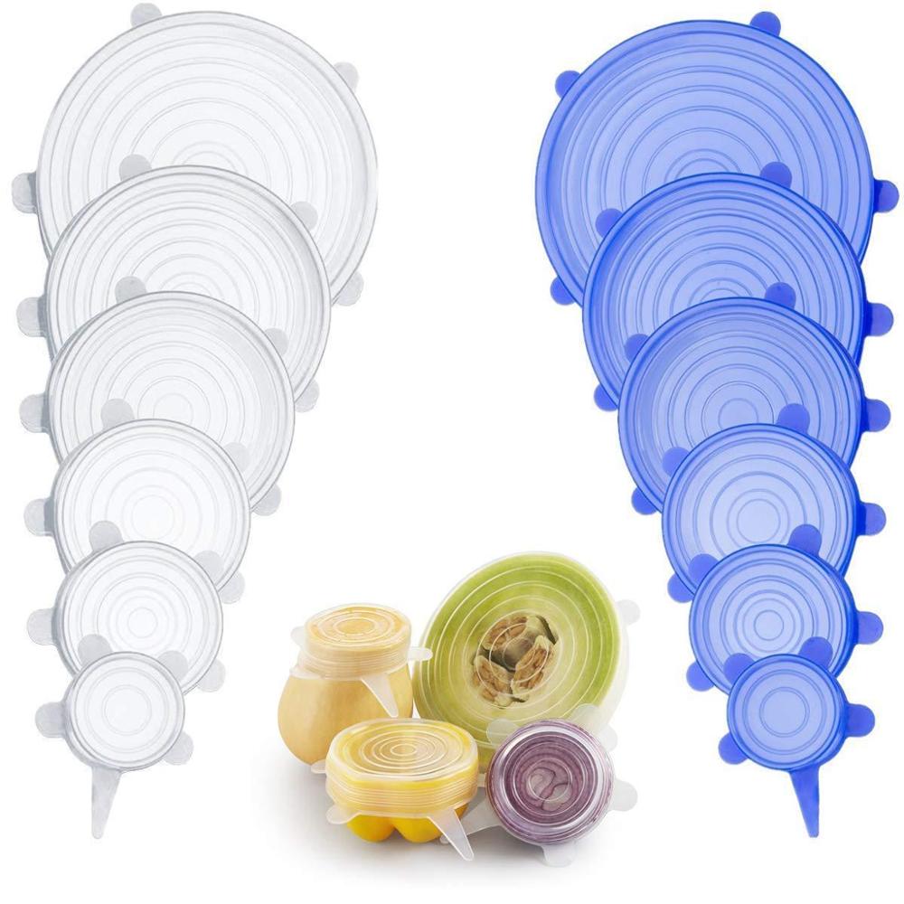 Silikon-Stretch-Deckel (6 Stück)-Bella Webshop