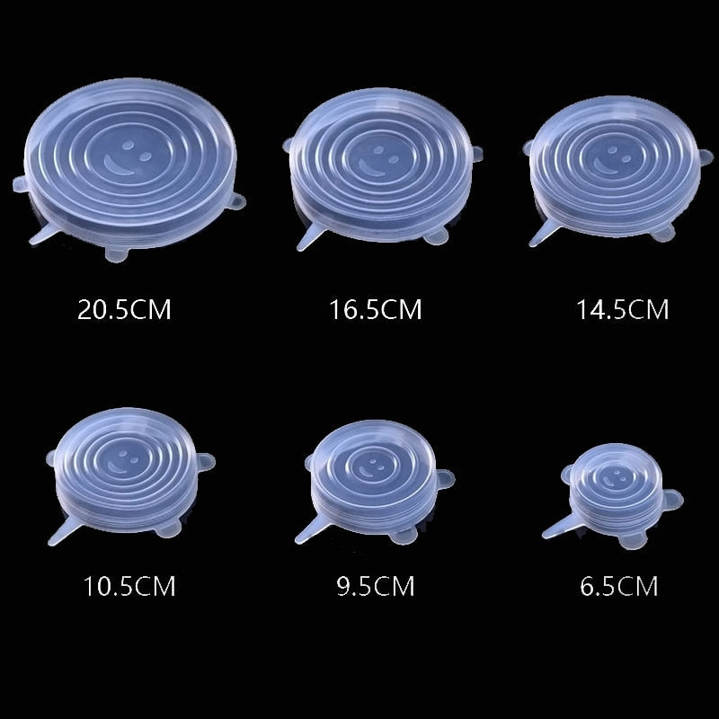 Silikon-Stretch-Deckel (6 Stück)-Bella Webshop