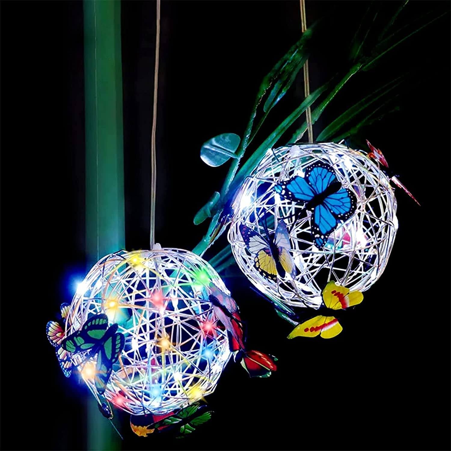 Solarbeleuchtete Schmetterlingskugel Aus Mesh-Bella Webshop
