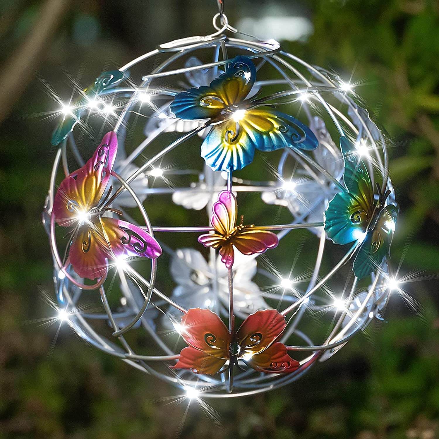 Solarbeleuchtete Schmetterlingskugel Aus Mesh-Bella Webshop