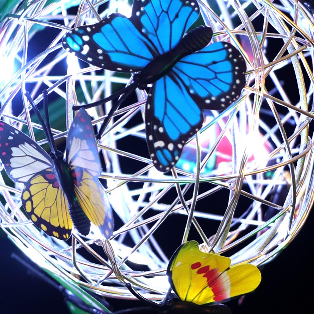 Solarbeleuchtete Schmetterlingskugel Aus Mesh-Bella Webshop