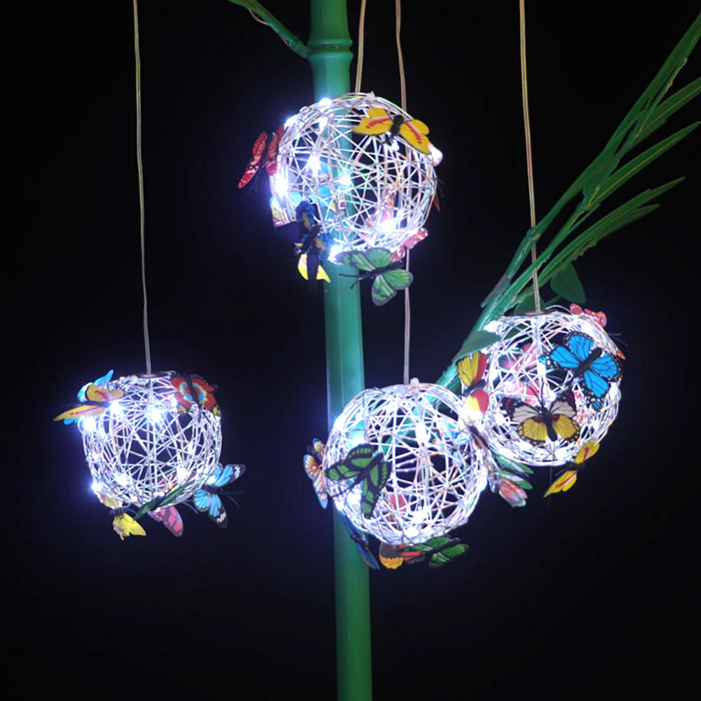 Solarbeleuchtete Schmetterlingskugel Aus Mesh-Bella Webshop