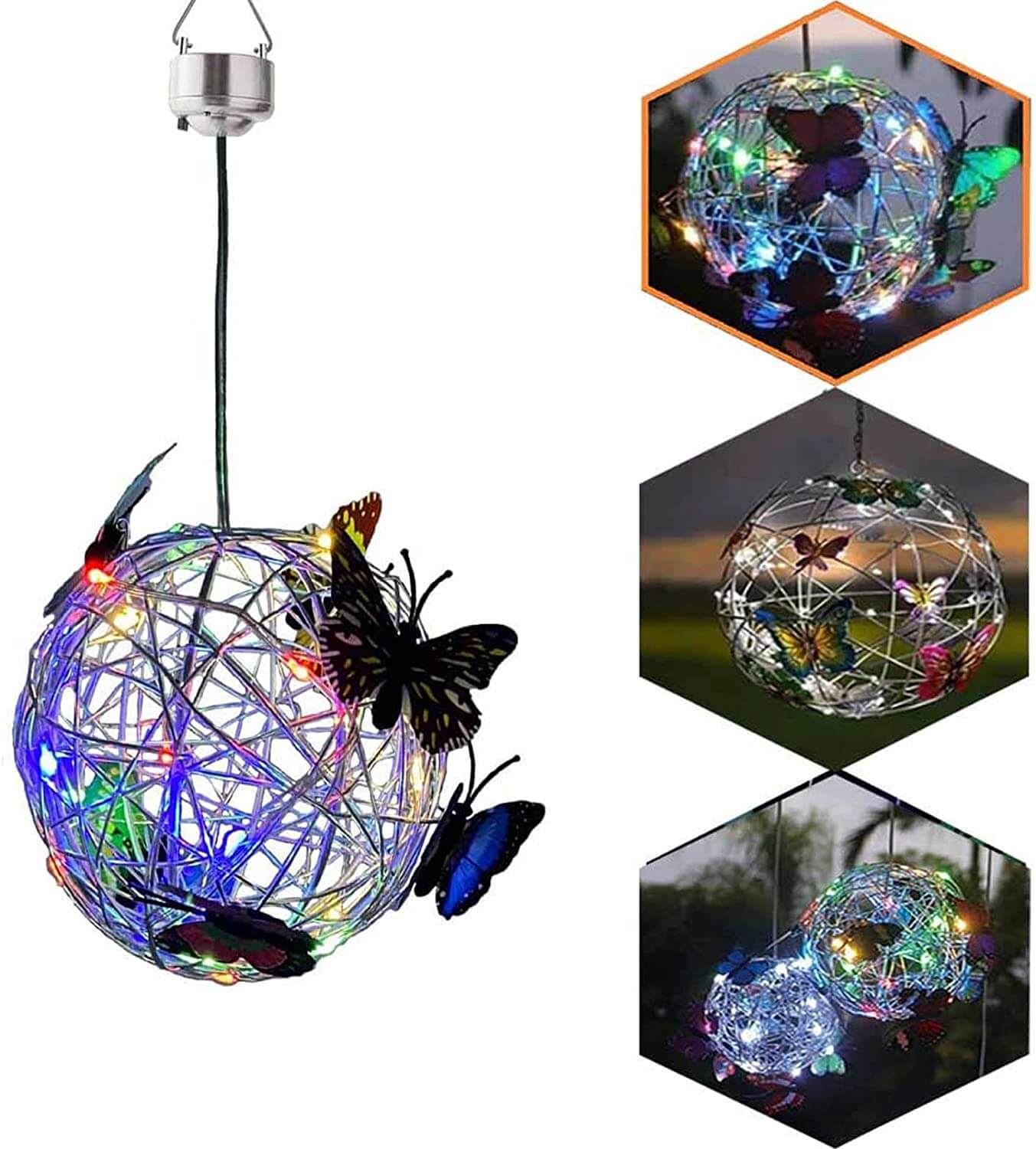 Solarbeleuchtete Schmetterlingskugel Aus Mesh-Bella Webshop