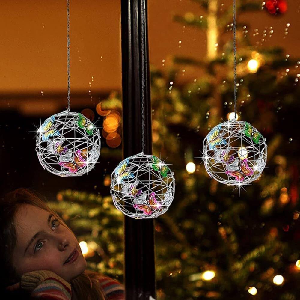 Solarbeleuchtete Schmetterlingskugel Aus Mesh-Bella Webshop