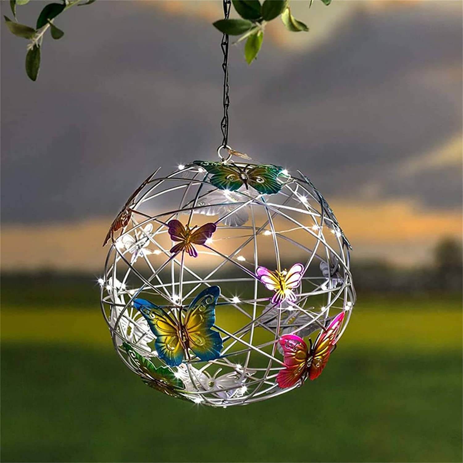 Solarbeleuchtete Schmetterlingskugel Aus Mesh-Bella Webshop