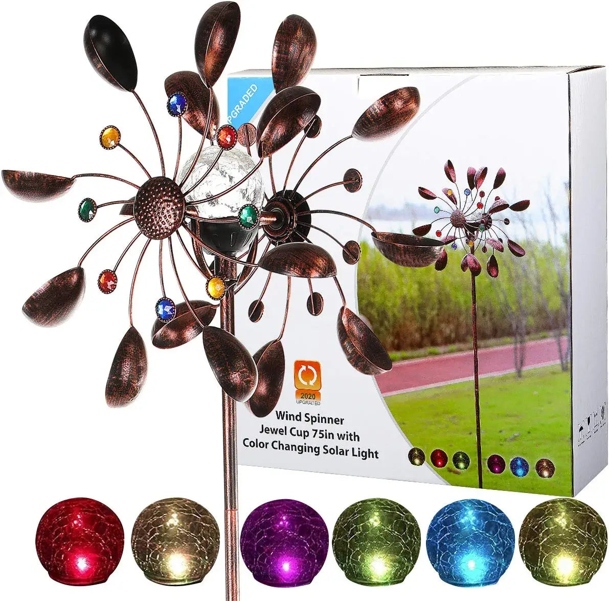 Solarbetriebene Glaskugel-Windmühle-Bella Webshop