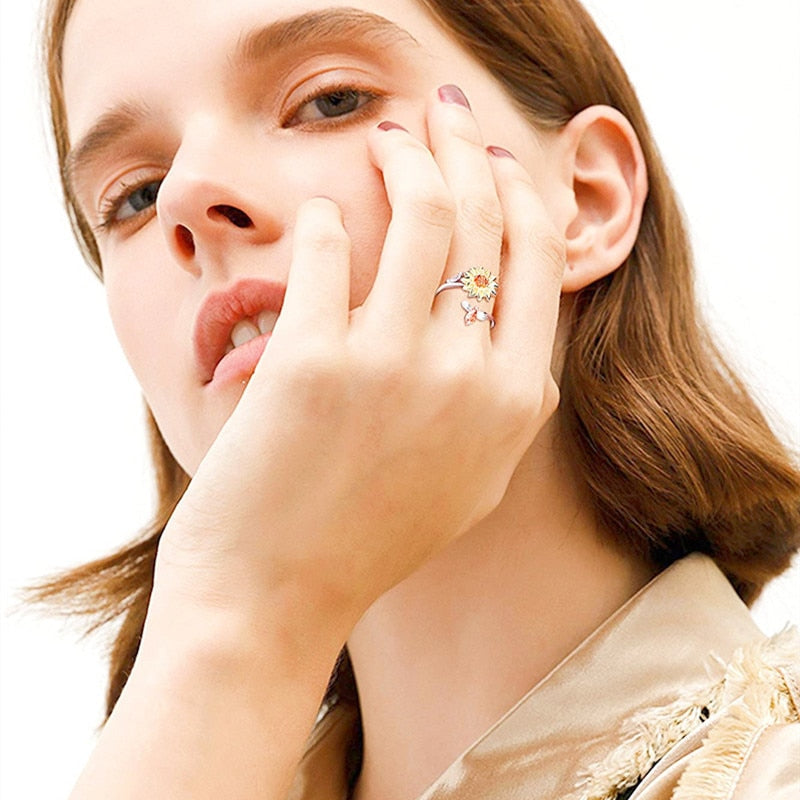 Sonnenblumen-Angst-Ring-Bella Webshop