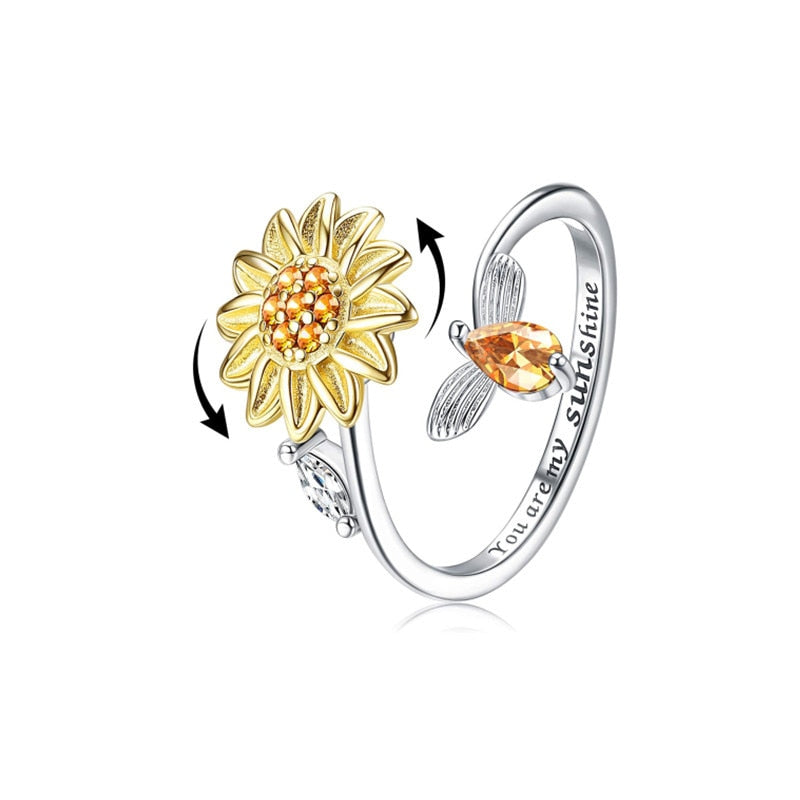 Sonnenblumen-Angst-Ring-Bella Webshop