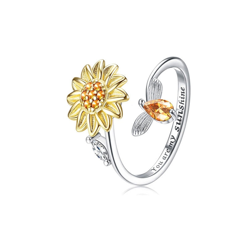 Sonnenblumen-Angst-Ring-Bella Webshop