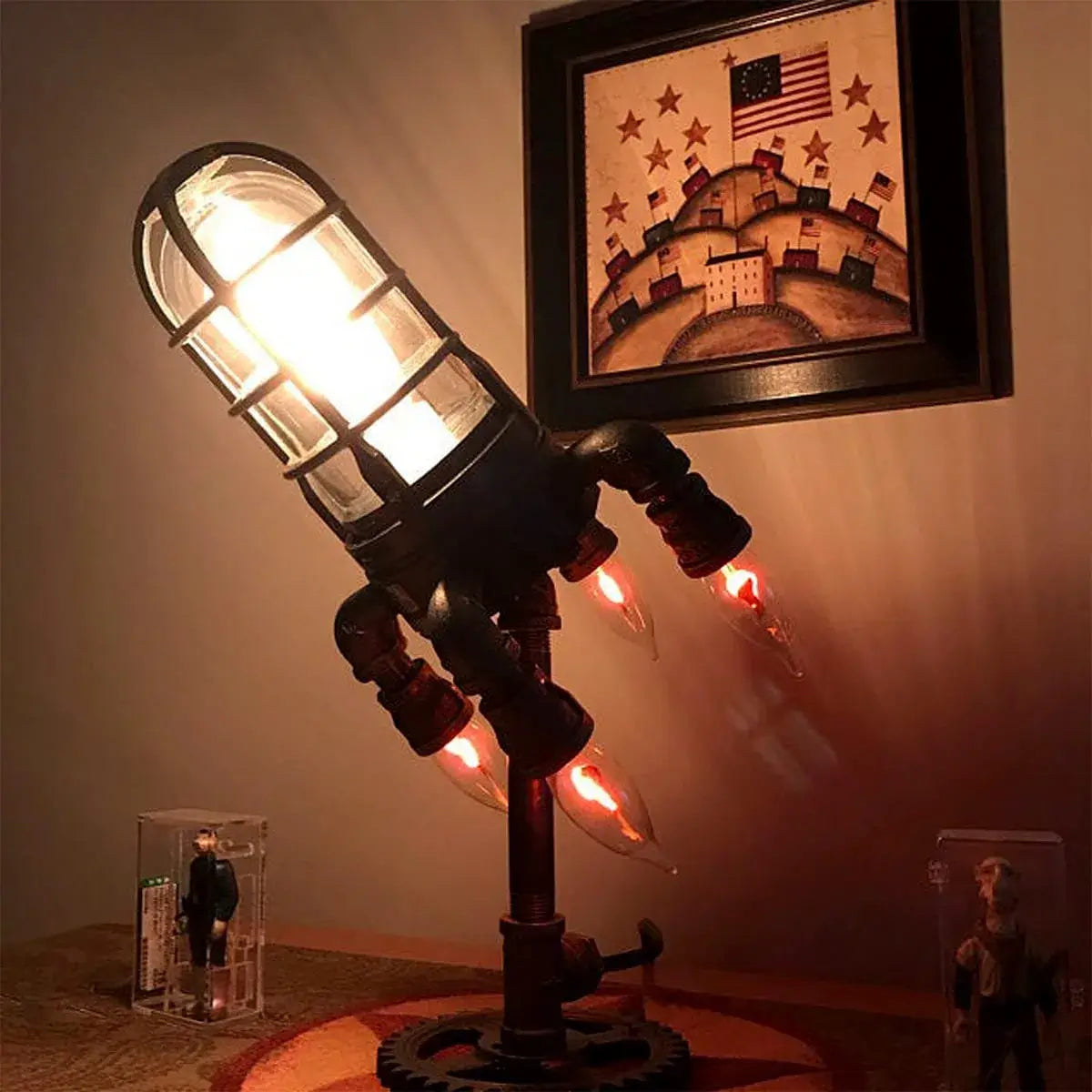 Steampunk Rakete Lampe-Bella Webshop