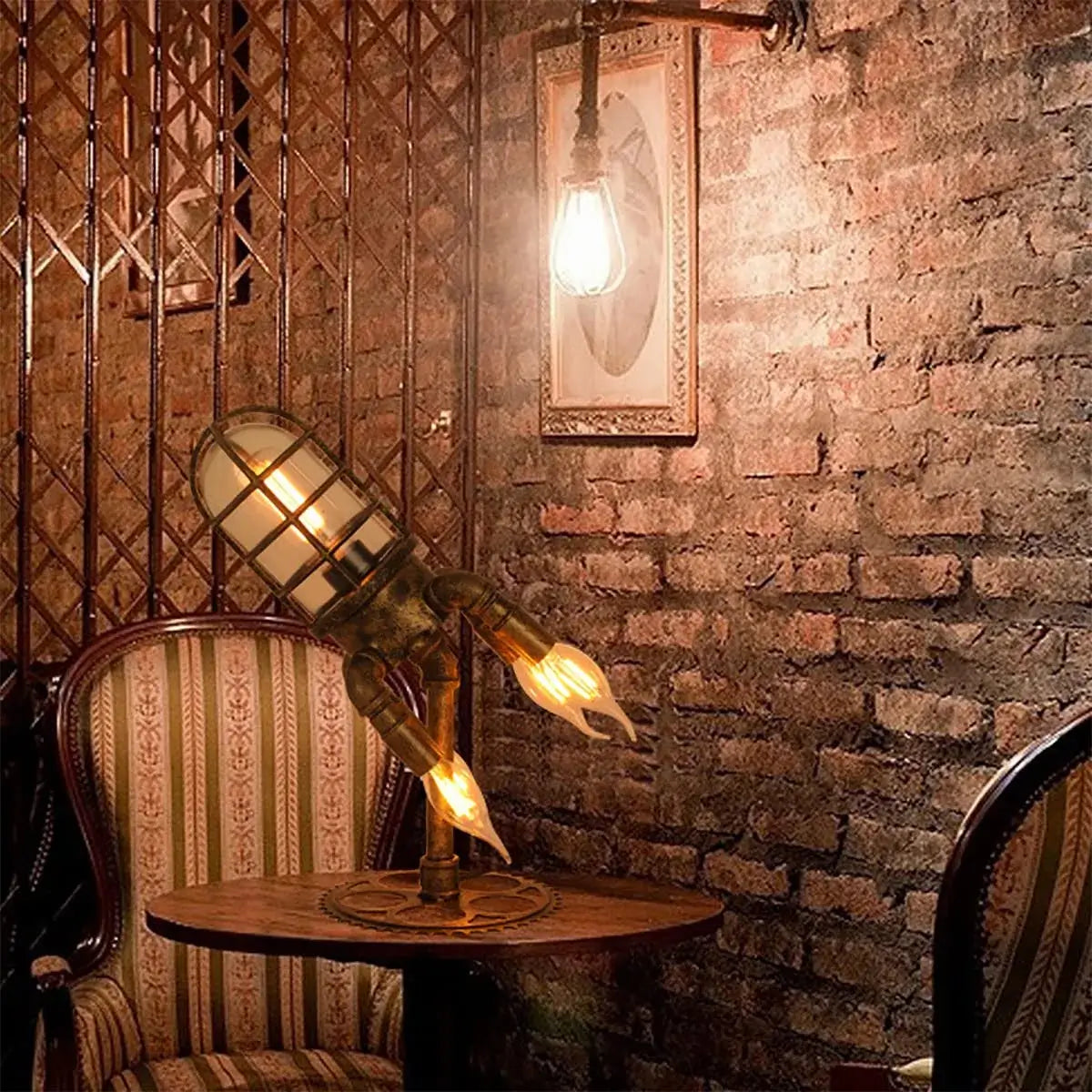 Steampunk Rakete Lampe-Bella Webshop