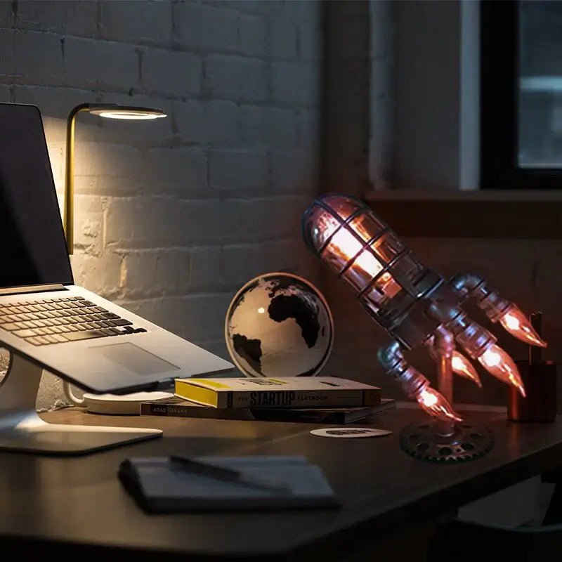 Steampunk Rakete Lampe-Bella Webshop