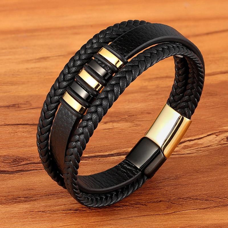 Stilvolle Armbänder Aus Echtem Leder Für Männer-Bella Webshop
