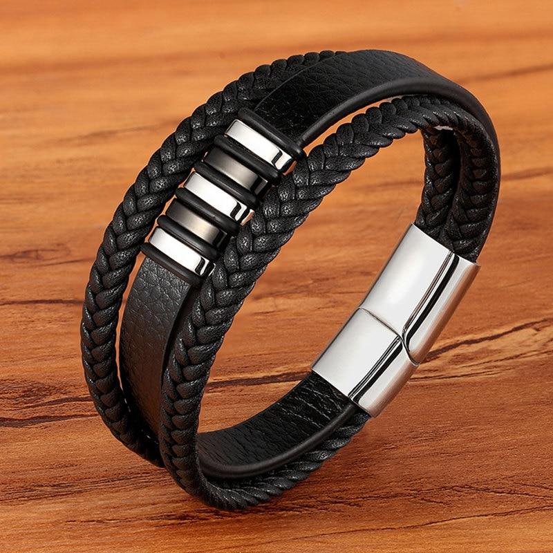 Stilvolle Armbänder Aus Echtem Leder Für Männer-Bella Webshop