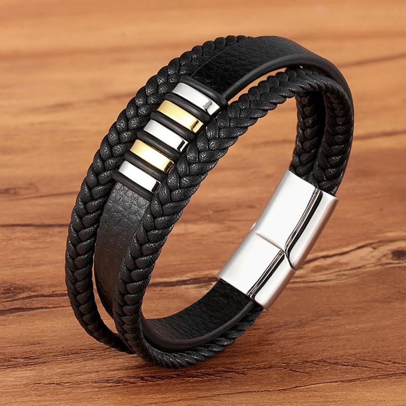 Stilvolle Armbänder Aus Echtem Leder Für Männer-Bella Webshop