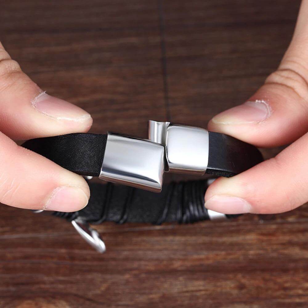 Stilvolle Armbänder Aus Echtem Leder Für Männer-Bella Webshop
