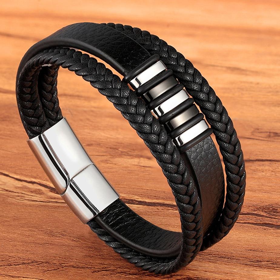 Stilvolle Armbänder Aus Echtem Leder Für Männer-Bella Webshop