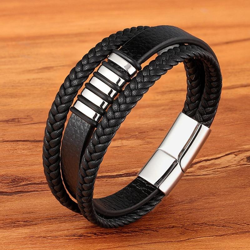 Stilvolle Armbänder Aus Echtem Leder Für Männer-Bella Webshop