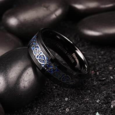 Titan Stahl Drachen Ringe-Bella Webshop