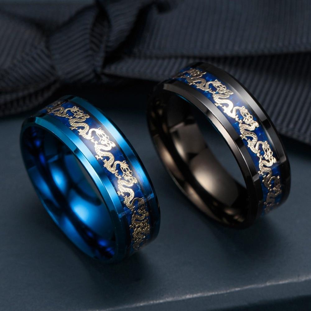 Titan Stahl Drachen Ringe-Bella Webshop