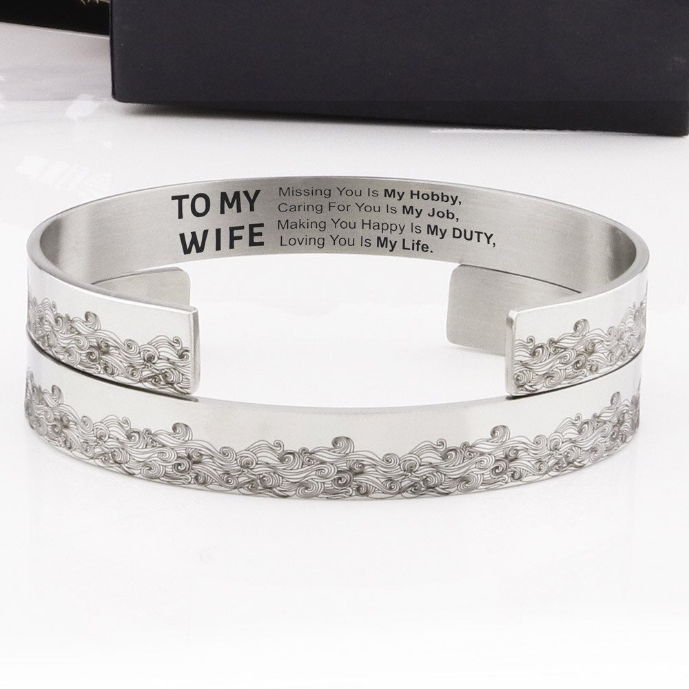 To My Wife, Missing You Is My Hobby Manschettenarmband-Bella Webshop