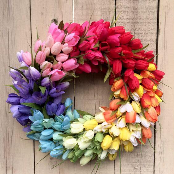 Tulpen-Frühlingskranz-Bella Webshop
