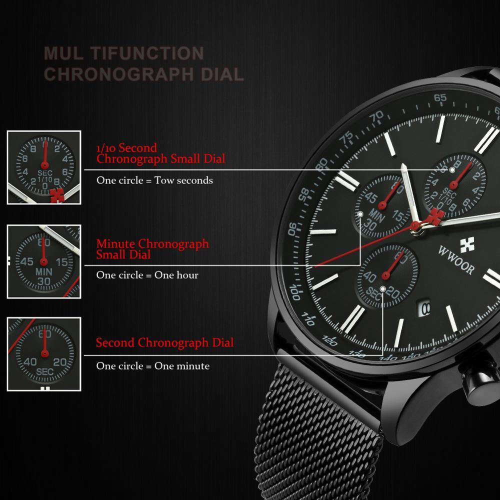 Ultradünne Chronographen-Armbanduhr-Bella Webshop