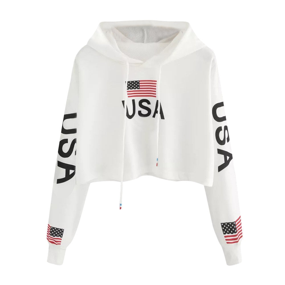 Usa Crop Pullover-Bella Webshop