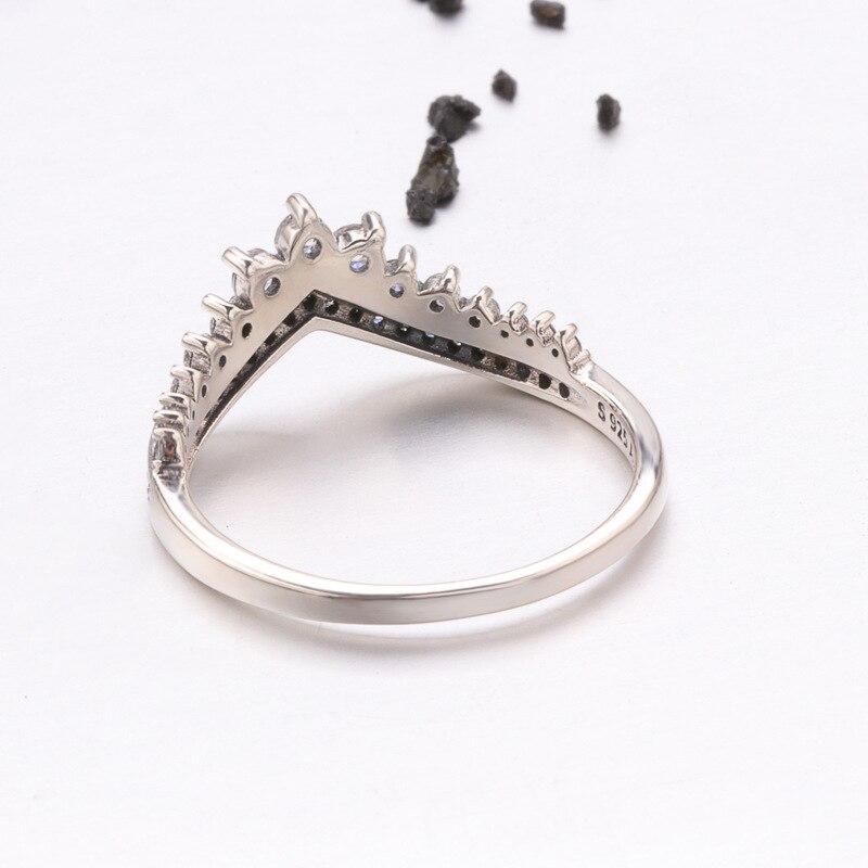 V Form Sterling Silber Ring-Bella Webshop