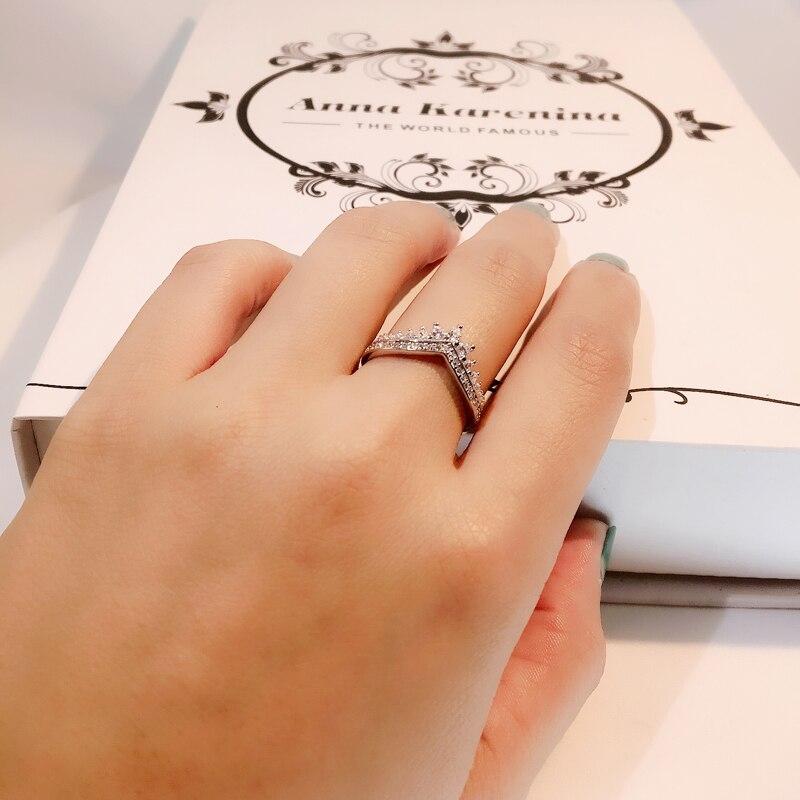 V Form Sterling Silber Ring-Bella Webshop
