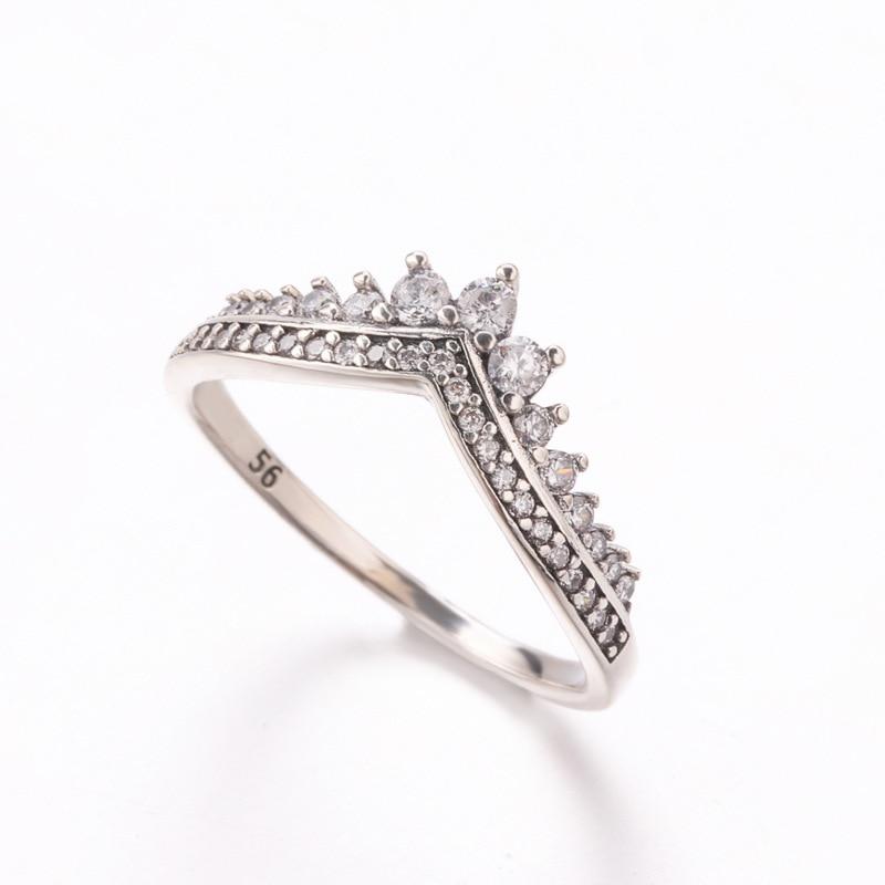 V Form Sterling Silber Ring-Bella Webshop