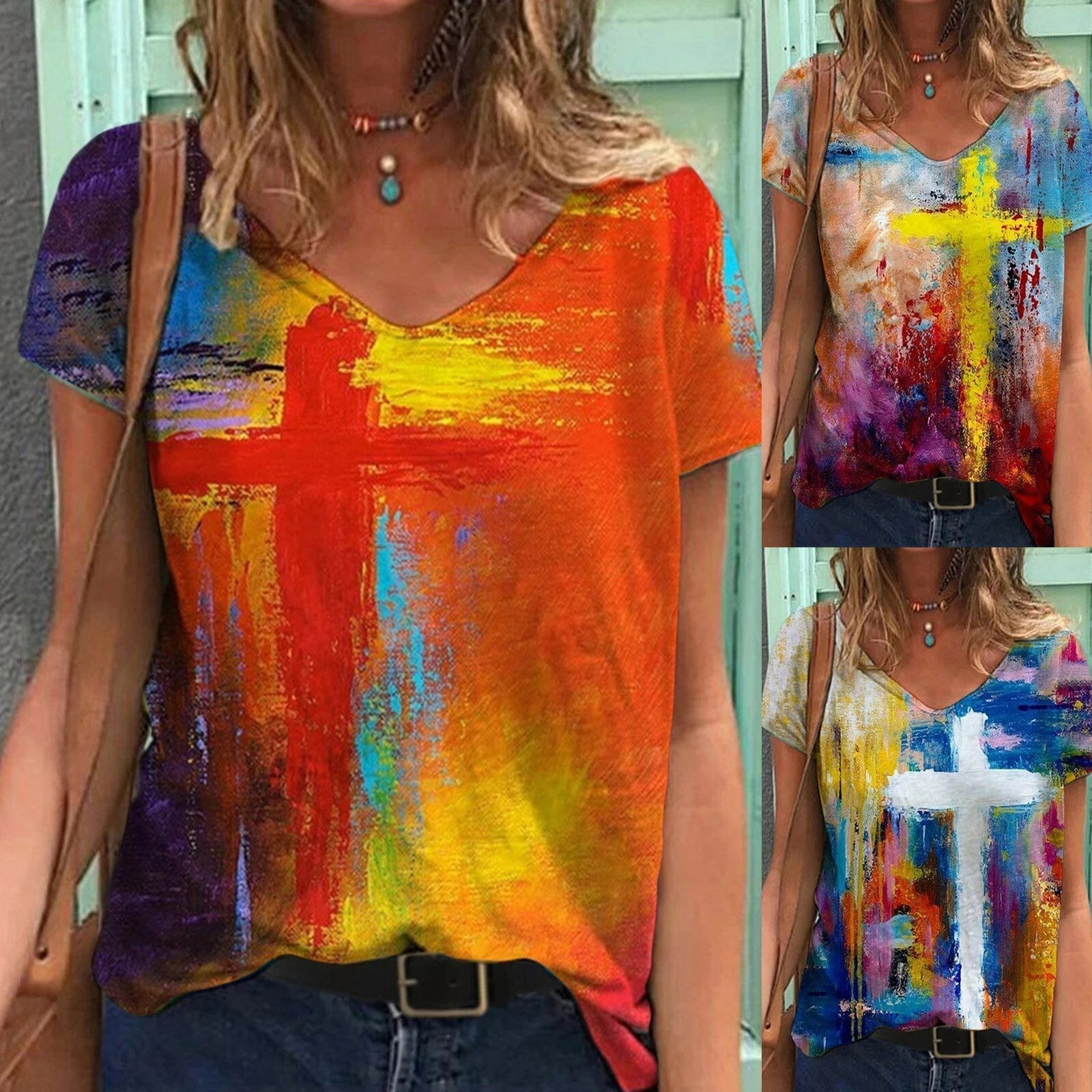 Vintage Cross Grafik-T-Shirts-Bella Webshop