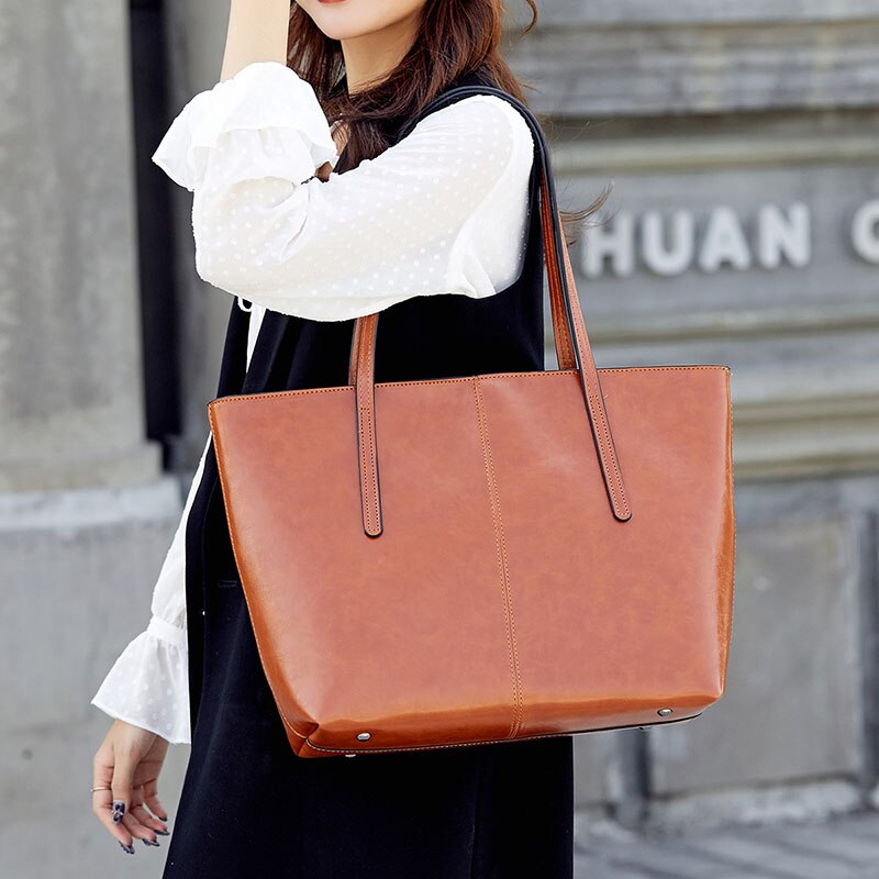 Vintage Öl Wachs Leder Tote Tasche-Bella Webshop