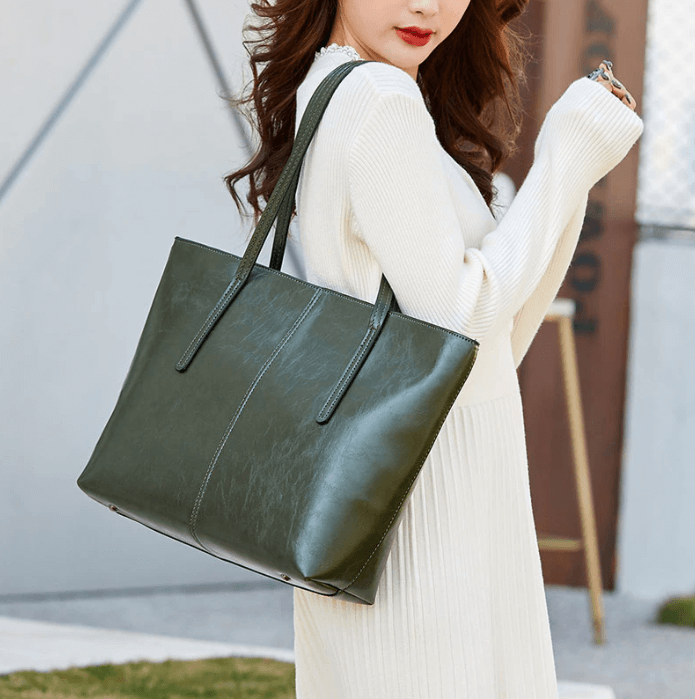 Vintage Öl Wachs Leder Tote Tasche-Bella Webshop