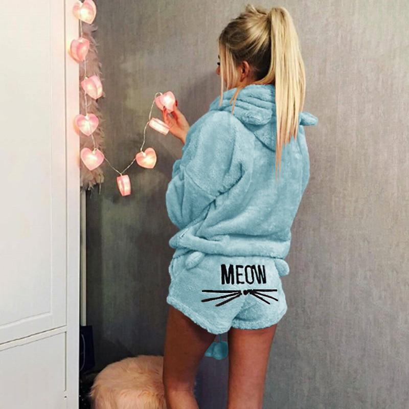 Warmes Miau Katze Pyjama Set-Bella Webshop