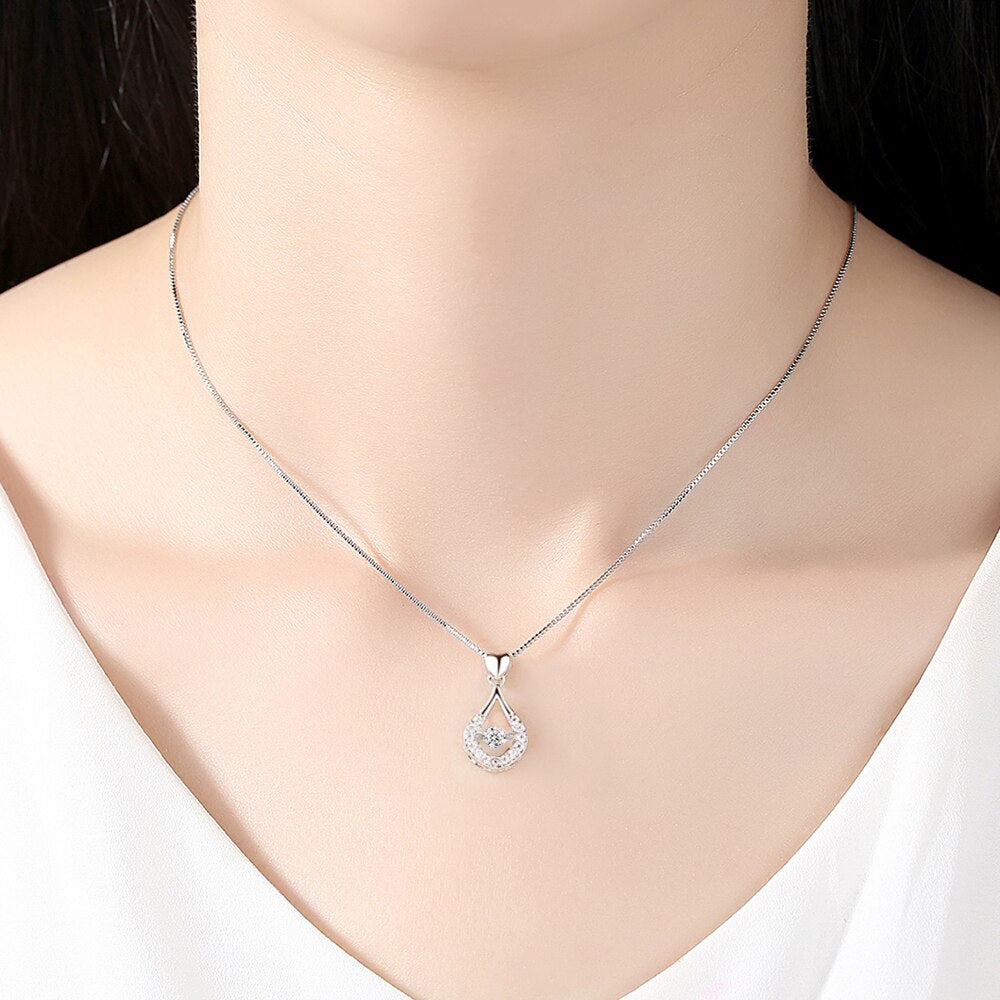 Wassertropfen Kristall-Anhänger Halskette-Bella Webshop