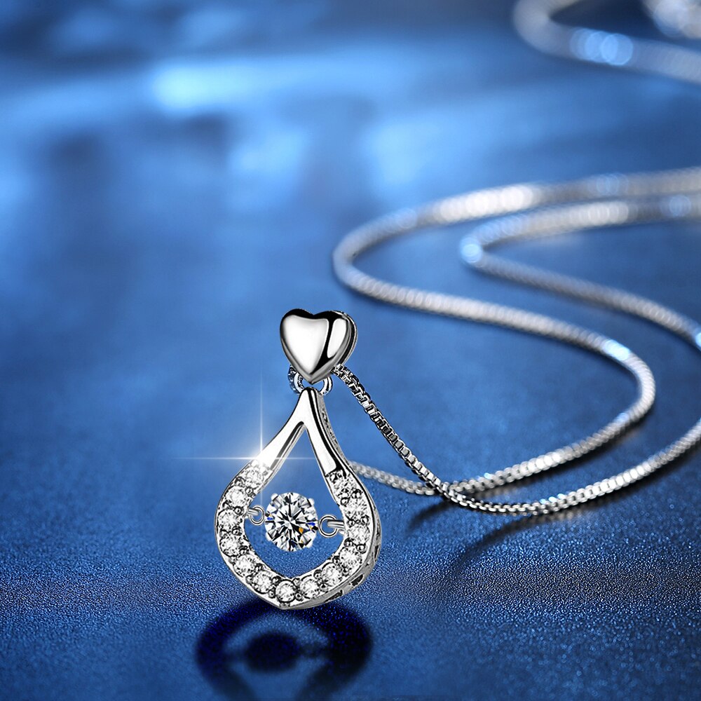 Wassertropfen Kristall-Anhänger Halskette-Bella Webshop