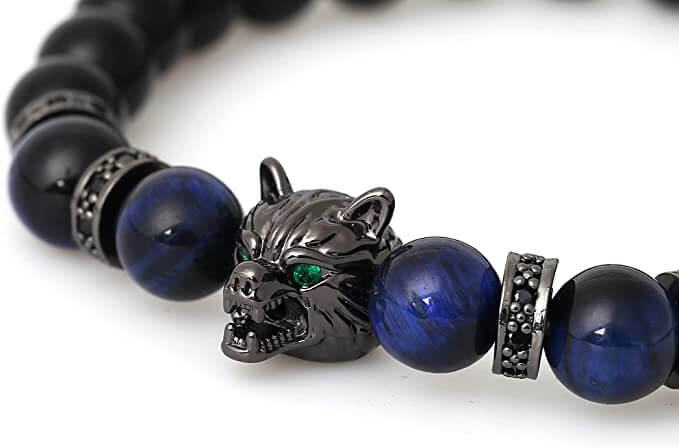 Wolf Tigerauge Perlenarmband-Bella Webshop